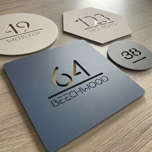 Panneau personnalisé en métal 3D non lumineux pour numéro de porte <span class=keywords><strong>d</strong></span>'hôtel, entreprise, bureau, maison, <span class=keywords><strong>magasin</strong></span> – Panneau de lettres et chiffres non éclairé, logo - Product Image 1