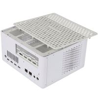 Panel Depan Casing PC Mesh Tower Layar LCD Horizontal Mini ITX Tahan Guncangan Perakitan Komputer Dual Custom CPU Aluminium SFF