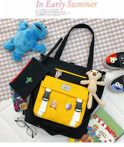 2024 New Fashion Women Student Tutorial Crossbody Bag Multiuse Korean Style Large Capacity Simple Canvas Zipper Closure - Product Image 3