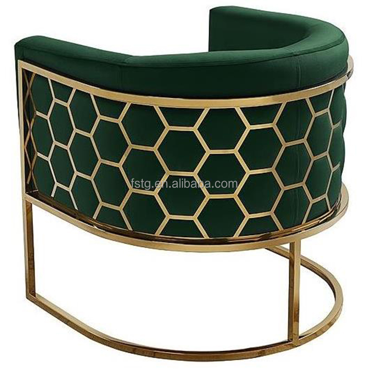 Living room furniture leisure chair designer velcet honeycomb luxe accent chair