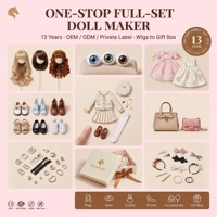 Ensemble complet de chef personnalisé de 18 pouces, logo brodé personnalisé, matériau polyester, marque Black Horse, certifié CE EN71, convient aux poupées de 18 pouces pour filles