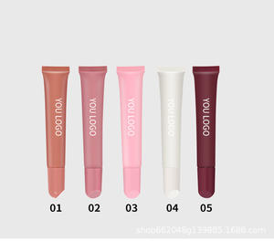 Baume à lèvres teinté brillant à la gelée de framboise végétalien avec logo personnalisé, hydratant naturel, brun rose, gelée minérale à la fraise, brillant à lèvres - Product Image 6