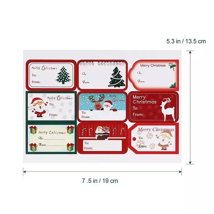 Christmas Gift Tag Stickers Self Adhesive Santa Presents Labels Stickers