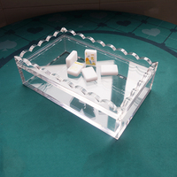 Boîte de rangement pour Mahjong à bords festonnés de précision, boîte de présentation en acrylique avec logo pour 160 tuiles de MAHJONG