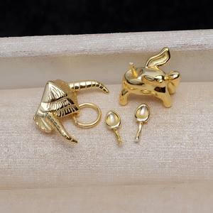 Colgante de Unicornio de Plata S925 con Collar de Perlas de Forma Barroca, Base Vacía, Accesorio de Joyería DIY de Moda para Mujer 4331 - Product Image 4