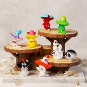 Statuette di Funghi in Resina, Collezione di Mostri Spettrali, Fantasia Kawaii, per Giochi d'Avventura, Caffè, Giardino, Negozio, Giocattolo Fai-da-Te per Bambini - Product Image 3