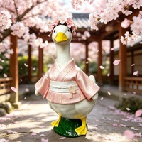 Set Kostum Angsa Teras Bertema Bunga Sakura Musim Semi MSYO OEM, Gaun Kimono Pink, Bando Bunga, Pakaian Angsa untuk Taman