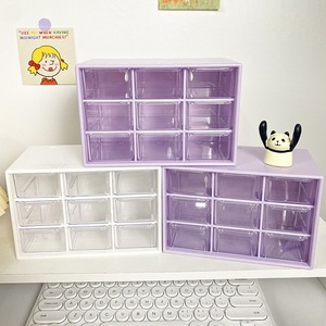 Desktop Organizer 33x15x85cm Plastic Stackable Double Tier Rectangle <b>Storage</b> Box For Desk Neatening - Product Image 3