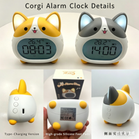 Réveil Corgi avec minuteur de compte à rebours et 6 sonneries pour la concentration et la routine quotidienne