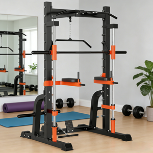 Rack <span class=keywords><strong>de</strong></span> <span class=keywords><strong>musculation</strong></span> multifonctionnel avec machine Smith, équipement complet d'entraînement <span class=keywords><strong>de</strong></span> force pour la maison, <span class=keywords><strong>banc</strong></span> <span class=keywords><strong>de</strong></span> <span class=keywords><strong>musculation</strong></span> et rack à squats - Product Image 2
