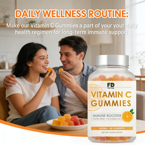 Permen Kunyah Vitamin C Zinc Echinacea, 250mg Penguat Imunitas, Rasa Jeruk Alami Bebas Gluten, 60 Buah untuk Dewasa & Remaja - Product Image 1