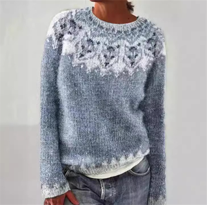 Nuovi Maglioni Lavorati a Maglia alla Moda per Donna, Pullover Casual Autunno Inverno con Collo Tondo e Maniche Lunghe - Product Image 3