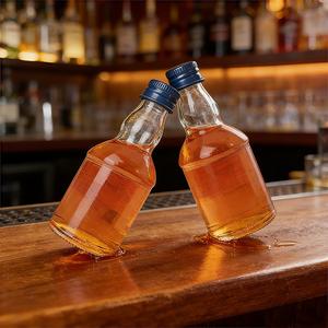 Mini bouteilles en verre pour liqueurs avec couvercles, mini bouteilles <span class=keywords><strong>d</strong></span>'<span class=keywords><strong>alcool</strong></span> vides, petites bouteilles de whisky pour cocktails, tequila, vodka, vin - Product Image 6