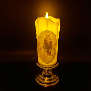 Lámpara Nocturna LED KOMI con Diseño de Vela Electrónica de 18.5X7cm, Velas sin Llama con Control por Botón, <span class=keywords><strong>Luz</strong></span> LED a Pilas, Manualidades de Plástico - Product Image 3