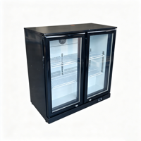 Réfrigérateur de présentation de boissons mini à double porte, à température unique, avec porte vitrée UL, refroidissement par air, pour hôtels et usage domestique, capacité 195L