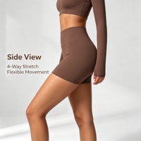 Shorts de yoga taille haute avec effet ventre plat |   Shorts de course et de fitness pour femmes sur mesure OEM ODM