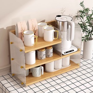 <b>Acrylic</b> Desktop Shelf 3 Tier Multipurpose Storage Unit For Kitchen Desk Tea Bar Water Cup Holder - Product Image 2