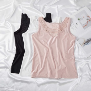 Rifornimento Diretto della fabbrica Delle Donne Top Senza Maniche di Seta di Nylon Touch <span class=keywords><strong>Canotta</strong></span> Carro Armato Del Merletto Top per Le Donne - Product Image 3