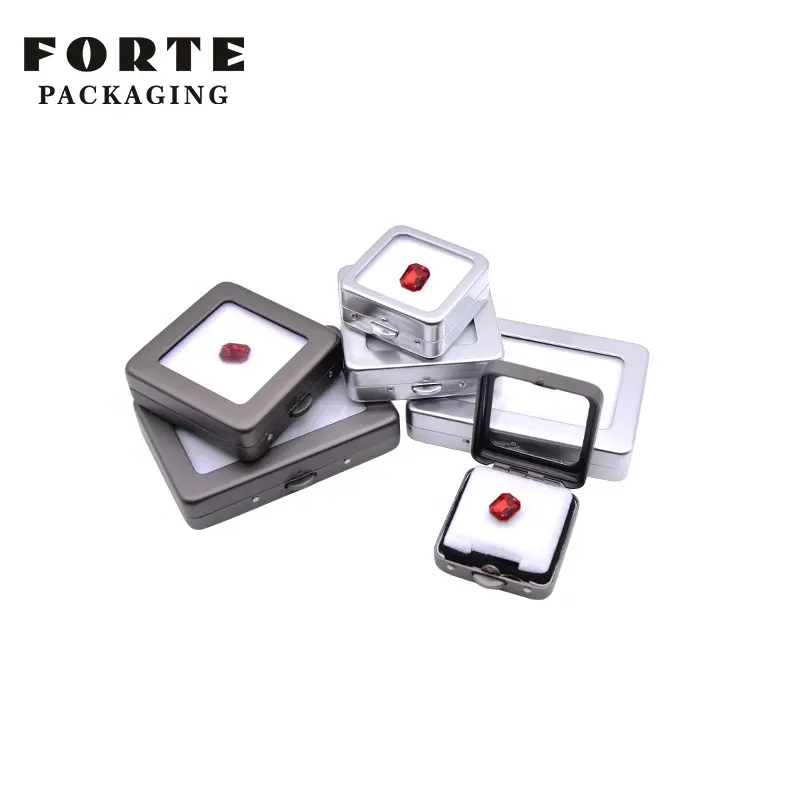 Forte Hot Voorraad Metalen Vierkante Sieraden Gem Display Box Diamond Collection Box