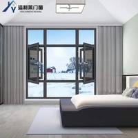 Fenêtres modernes à impact élevé en aluminium, double vitrage, volets battants, rideaux, acier inoxydable, magnétique, coupe-vent, à battants