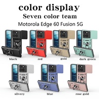 Protection d'objectif de fenêtre de caméra coulissante étuis de téléphone portable pour Motorola Edge 60 Pro Fusion Ultra 5G 2025 anneau béquille couverture arrière