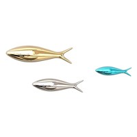 Décoration murale de pendentif de poisson de galvanoplastie 3D créative pour le mur de fond de TV de restaurants fait de métal durable