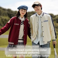 Blouson bomber robuste à simple boutonnage pour l'automne, style utilitaire, coupe ample, pour couples, vêtement de travail, veste de baseball d'équipe, logo personnalisable