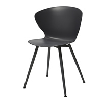 Chaise de salle à manger moderne en plastique avec pieds en métal, dossier incurvé ergonomique pour salle à manger, café, bistrot