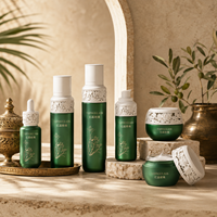 Flacon de lotion en verre mat à motif floral élégant, pot de crème pour le visage, contenants pour produits de soin de la peau 120ml 100ml 40ml 30ml 50g 30g