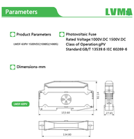 Protecteur de tension LVMA DC1500V, base de fusible électrique en plastique GPV, matériau en cuivre, boîte de combinaison solaire, porte-fusible cylindrique haute performance