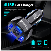 Nouveau chargeur de voiture USB 4 ports 7A QC3.0 35W super rapide avec protection OTP pour 11 Pro et pour téléphones mobiles