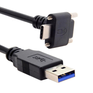 <span class=keywords><strong>Cable</strong></span> de Datos USB 3.1 Tipo-C en Ángulo con Doble Bloqueo de Tornillos a USB 3.0 Estándar de 90 Grados para Cámaras RealSense R200 SR300 D415 D435 - Product Image 1