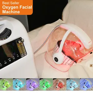 Mesin Facial terapi oksigen 6 dalam 1, mesin terapi oksigen Jet oksigen portabel dengan kubah Led