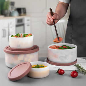 Hot Selling BPA Free Silicone Custom Tableware Lunch Box Kids Food Bento Lunch Storage Box Silicone