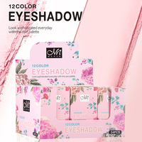 Palette de fards à paupières Menow E467 OEM/ODM, marque privée, 12 couleurs, fard à paupières imperméable, ensemble de fards à paupières, cosmétiques pour femmes, vente en gros en usine