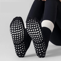 Chaussettes de Pilates personnalisées en demi-éponge à double revers, respirantes, de qualité supérieure, pour femmes, pour le yoga
