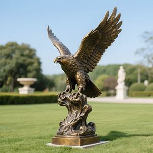 تمثال صقر برونزي مخصص كبير الحجم للحدائق الخارجية، منحوتة نسر طائر للديكور الديني في الحدائق، ماركة JZ - Product Image 3