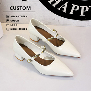 Zapatos de Tacón Bajo para Mujer, Elegantes y Versátiles para Oficina, con Punta en Pico, Modernos y de Primera Calidad - Product Image 1
