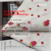Tissu d'impression numérique 100% coton, gaze double couche, crêpe pour vêtements de bébé, adapté aux pyjamas, illustration personnalisée