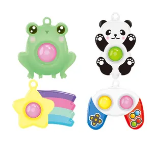 new arrival various shapes push pop bubble sensory toy set fidgets simple dimple keychain for kids