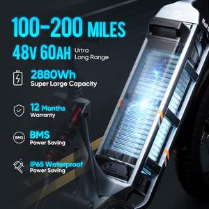 Vélo cargo électrique 750W 48V 60Ah longue autonomie avec porte-bagages arrière, capacité 400LBS, pour livraison, courses en famille et usage intensif - Product Image 2