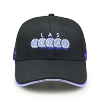 Cappellino Trucker a 6 Pannelli in Cotone e Rete con Logo Ricamato Personalizzato e Luci LED, Moda Estiva per Attività all'Aperto