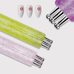 Herramienta de decoración de uñas con 5 cabezales metálicos, punta para pintar puntos, cabezales de varios tamaños, herramienta de manicura para decoración de uñas en salón. - Product Image 4