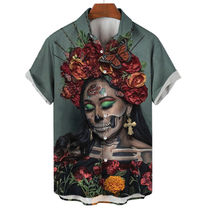 Camisas con Estampado de Anime, Verano 2025, Nueva Camisa para Hombre, Impresión 3D, Diseño de Terror, Ropa Hawaiana, Sublimación - Product Image 1