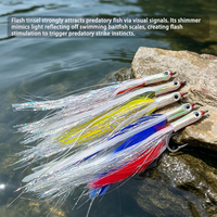 2/0 #   Umpan Lalat Air Asin Bercahaya 1.6g Bulu Iridescent Mata 3D Kail Karbon Berduri untuk Ikan Tarpon Pike Air Tawar Lepas Pantai
