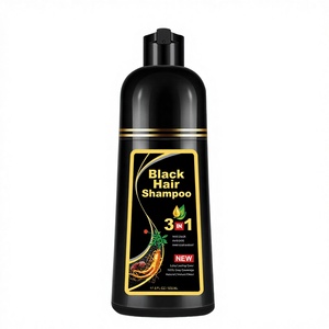 Tinte para el Cabello 3 en 1 Negro, Crema Permanente Natural para Colorear el Cabello al Instante, Sin Amoníaco, Fácil Cobertura de Canas, Cosmético Capilar de Larga Duración - Product Image 1