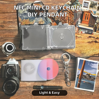 Porte-clés musical DIY en acrylique transparent avec logo de dessin animé, mini, personnalisable, compatible NFC