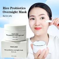 Masque de nuit en gelée au rétinol et probiotiques de riz 80 ml, marque privée OEM, réparation de la barrière cutanée, apaisant, hydratant, végétalien, vente en gros