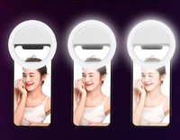 Mini anneau lumineux LED portable rechargeable par USB pour téléphone, logo personnalisé, clip, accessoires pour téléphone portable