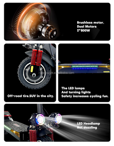 EU Stock Waterproof High Power 48v 1600w Dual Motor Long Range Foldable Adult Electrico Monopattino <b>E</b> <b>Scooter</b> Q7por Sco - Product Image 3